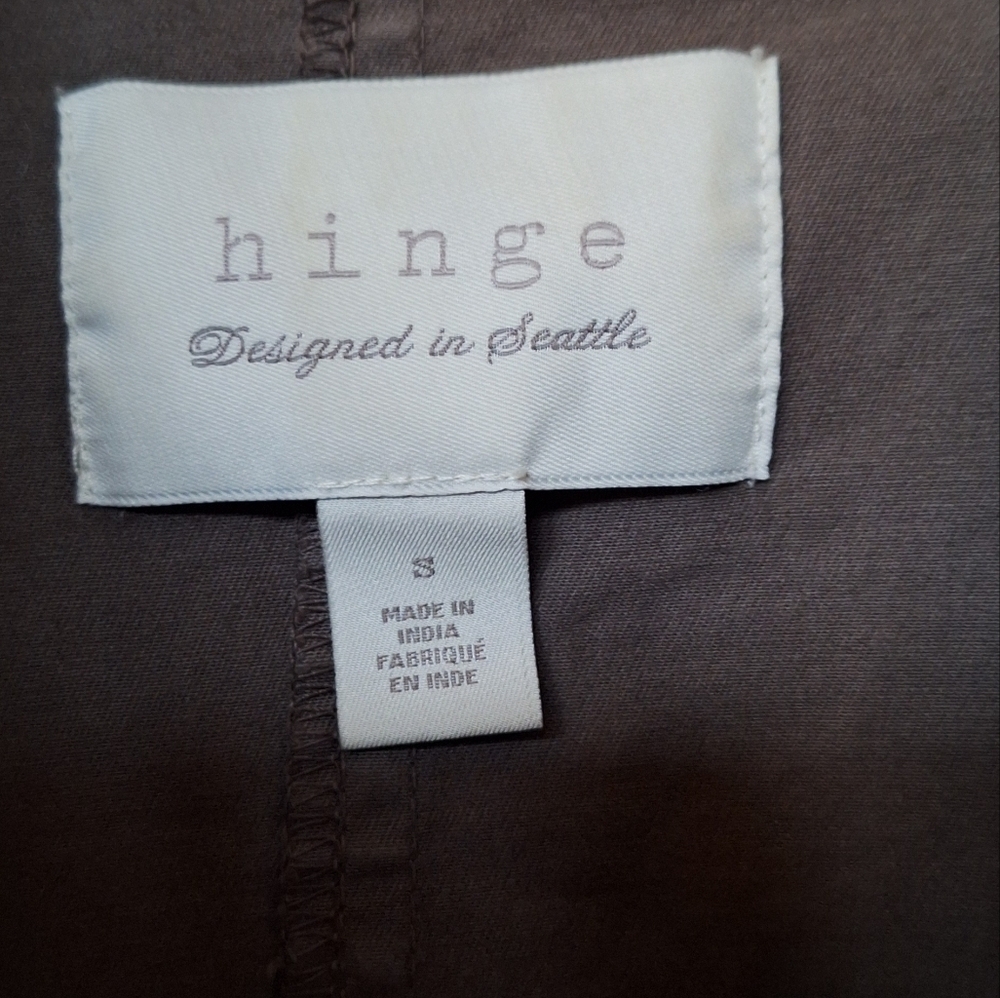 Hinge Womens Brown Utility Jacket. Zip Snap Closure Pockets Size S - Picture 2 of 9